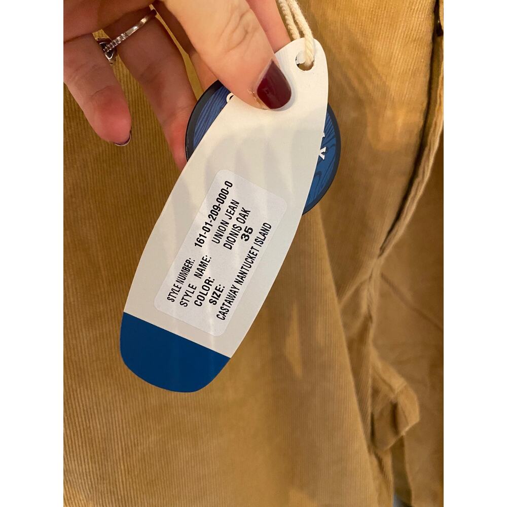Castaway Nantucket Union Jean 35x 30 Dionis Oak Tan Pants Corduroy - Picture 2 of 4